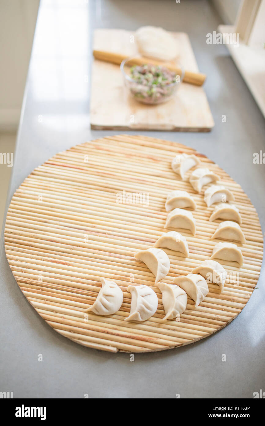 Nahaufnahme der chinesische Knödel Stockfoto