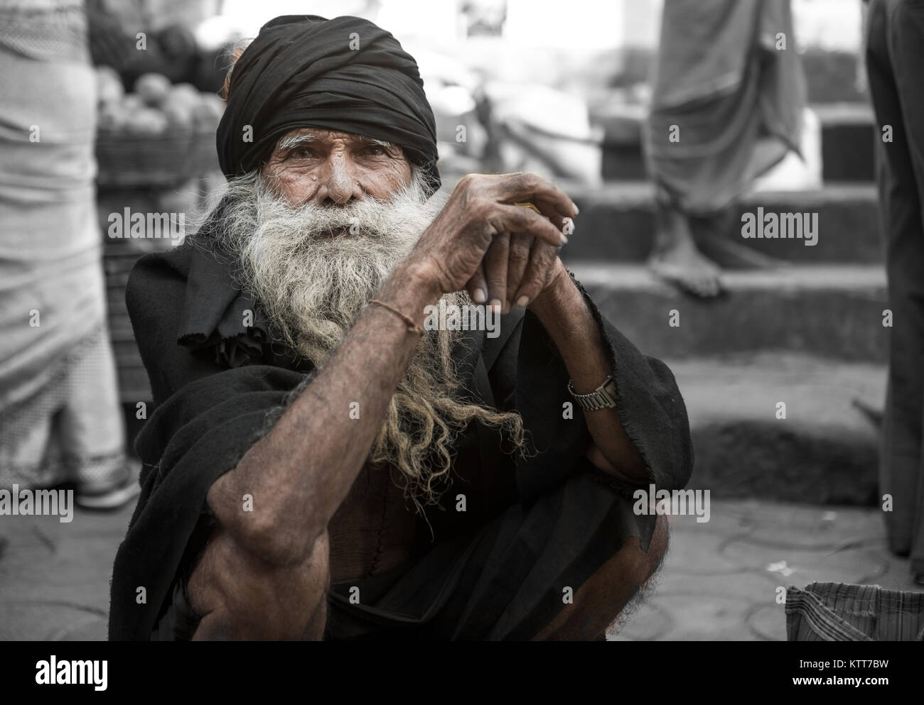 Straße Porträt einer alten Sage aus Indien Stockfoto