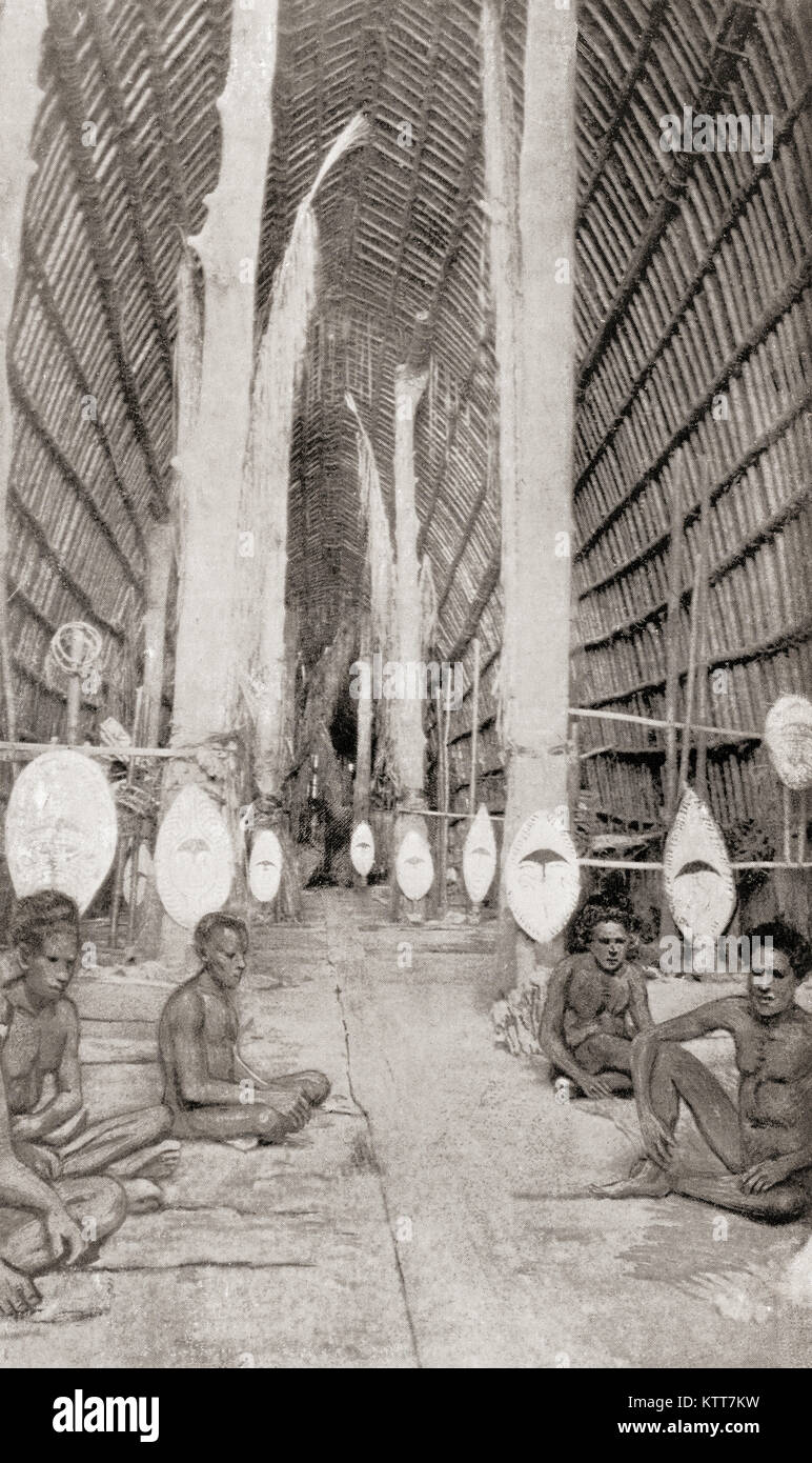 Ein kannibale Tempel, Neuguinea, hier im späten 19. Jahrhundert. Von den Wundern der Welt, veröffentlicht C 1920. Stockfoto