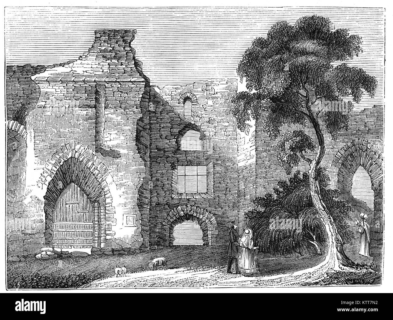 Newark Castle, in Newark, in der englischen Grafschaft Nottinghamshire wurde im 12. Jahrhundert gegründet, nachdem König Heinrich I. erteilt Alexander, der Bischof von Lincoln Berechtigung in einer Charta im Allgemeinen gedacht zu 1135 Stockfoto