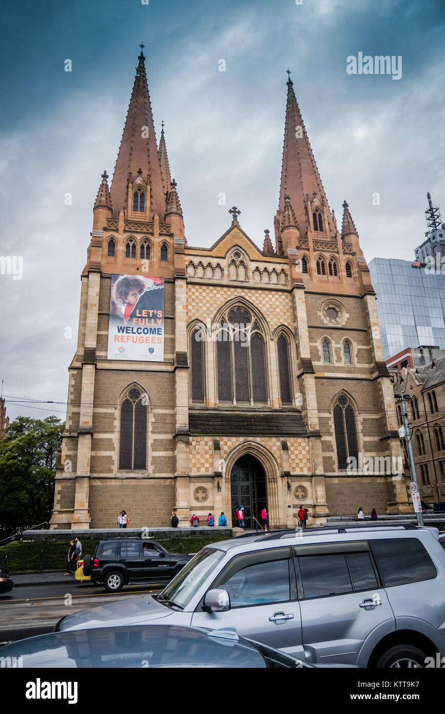 St. Paul Cathedral in Melbourne. Stockfoto