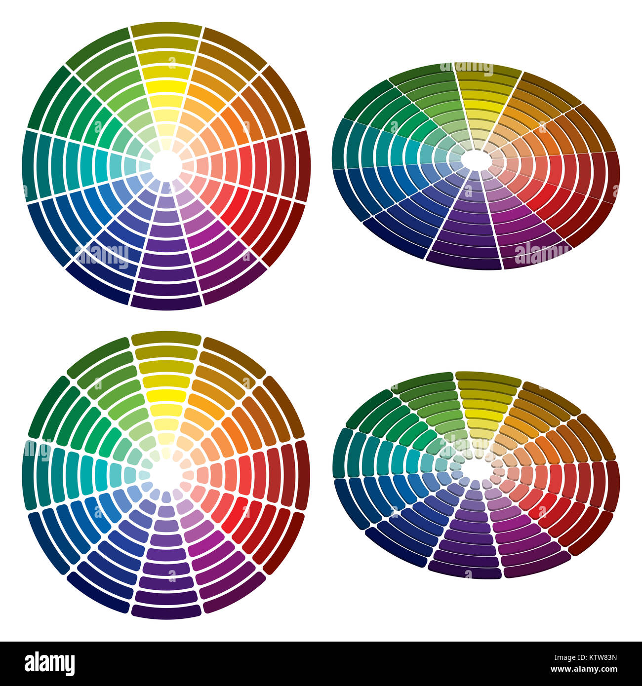 Farbrad mit Schatten der Farben. Vektor Symbol, Farbe Kreis Stockfoto