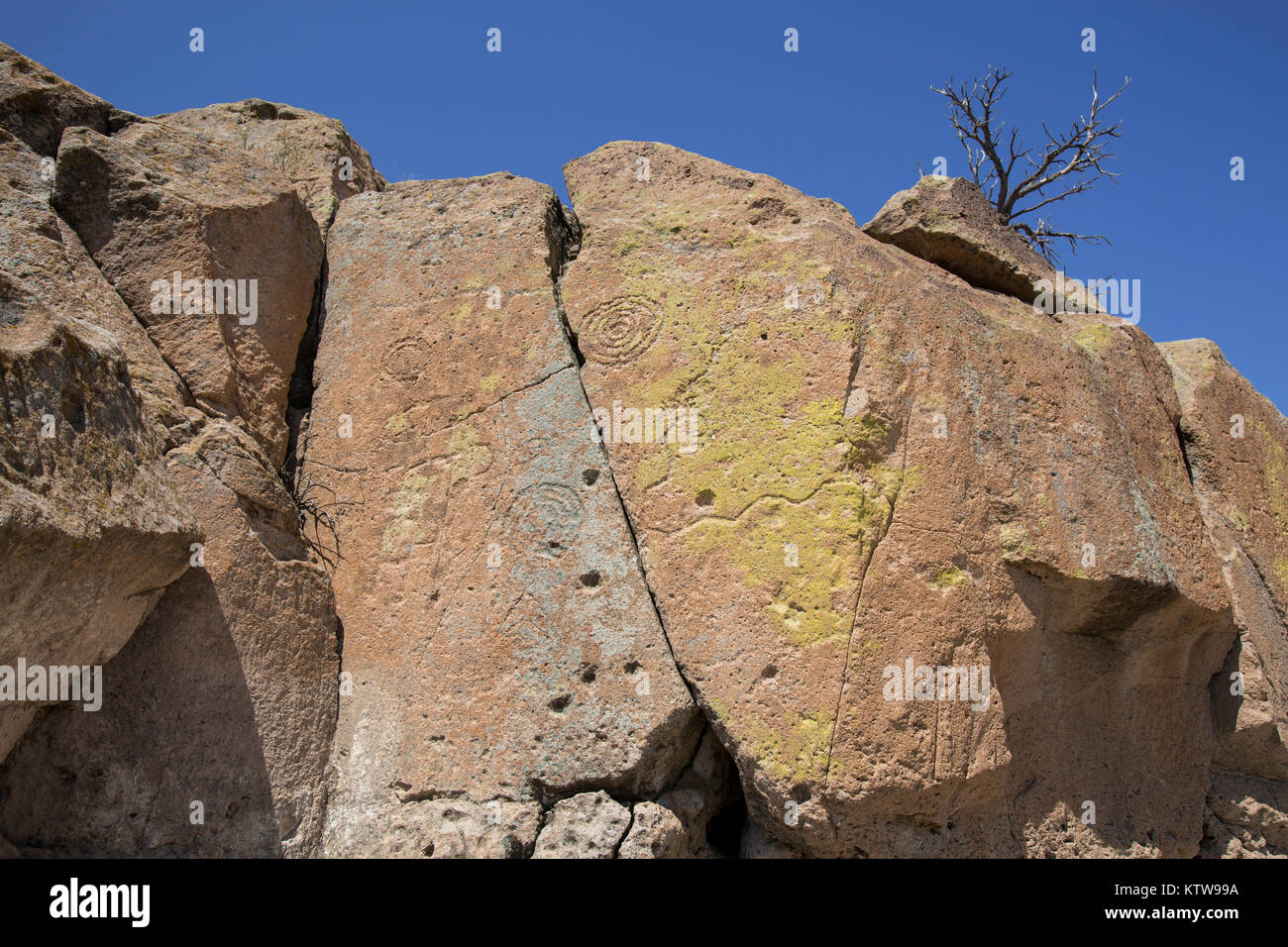 Tsankawi prähistorische Stätte, Bandelier National Monument, Los Alamos, NM Stockfoto
