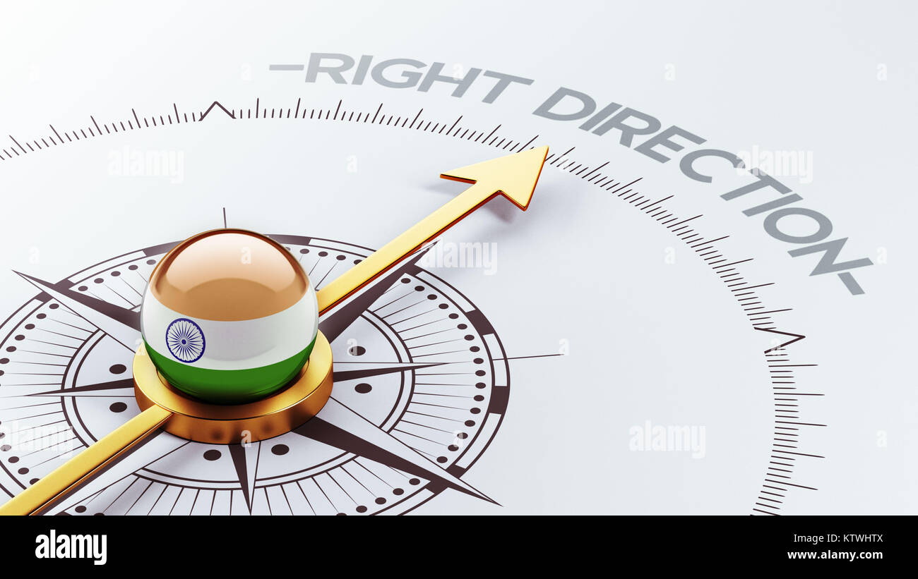 Indien hohe Auflösung rechts Richtung Konzept Stockfoto
