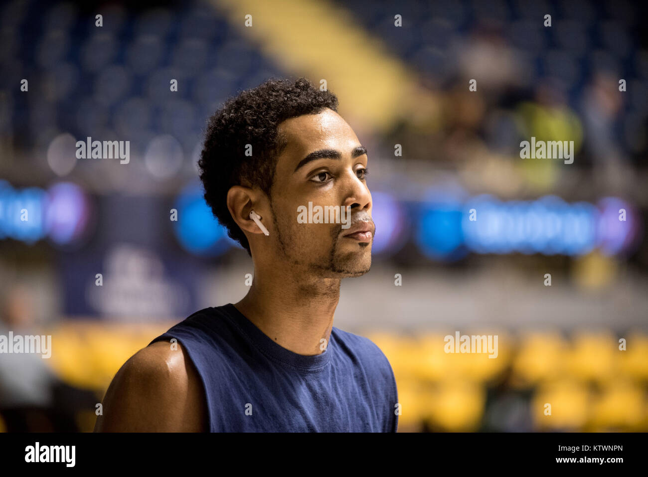 Turin, Italien. 26 Dez, 2017. Quinton Stephens (Fiat Torino Auxilium) während der Basketball Eurocup spiel Fiat Torino Auxilium vs Unics Kazan. Unics Kazan gewann 72-79 in Turin, Pala Ruffini Italien 26. Dezember 2017. Credit: Alberto Gandolfo/Pacific Press/Alamy leben Nachrichten Stockfoto