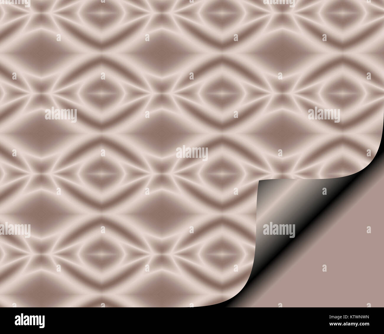 Abstrakte Papier mit Seite in Soft Rose Farbton mit Diamond Star pattern curl Stockfoto