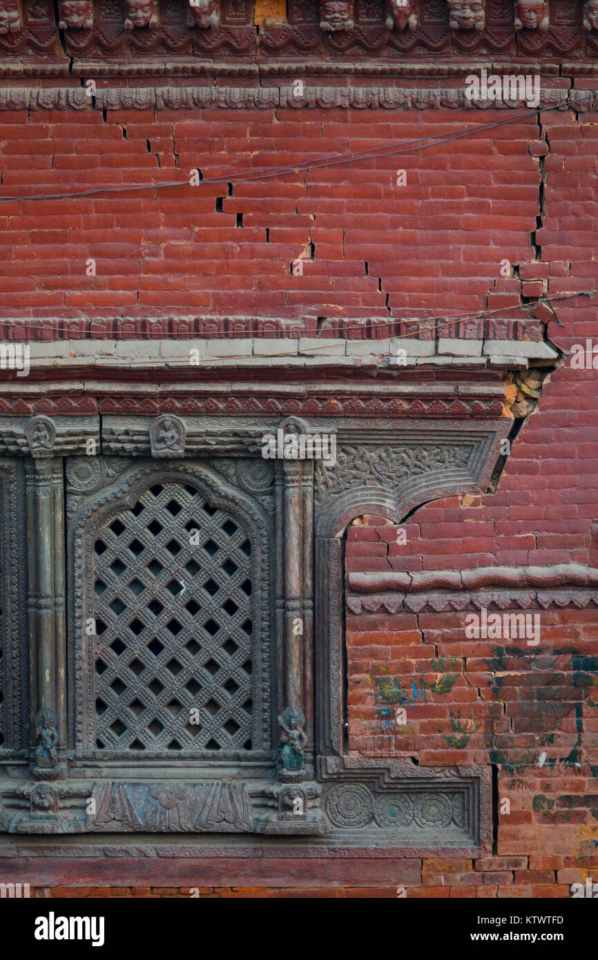 Erdbeben beschädigte Gebäude in Kathmandu Durbar Square, Nepal Stockfoto