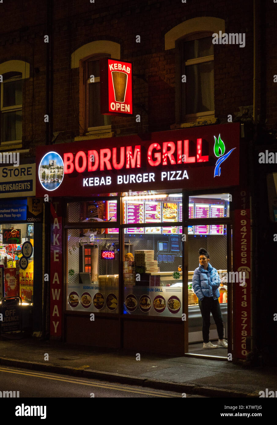 Bodrum Grill Kebab Shop, Caversham, Reading, Berkshire, England, UK, GB  Stockfotografie - Alamy