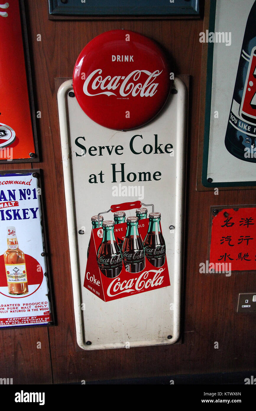 Alte Coca Cola Schild Stockfoto
