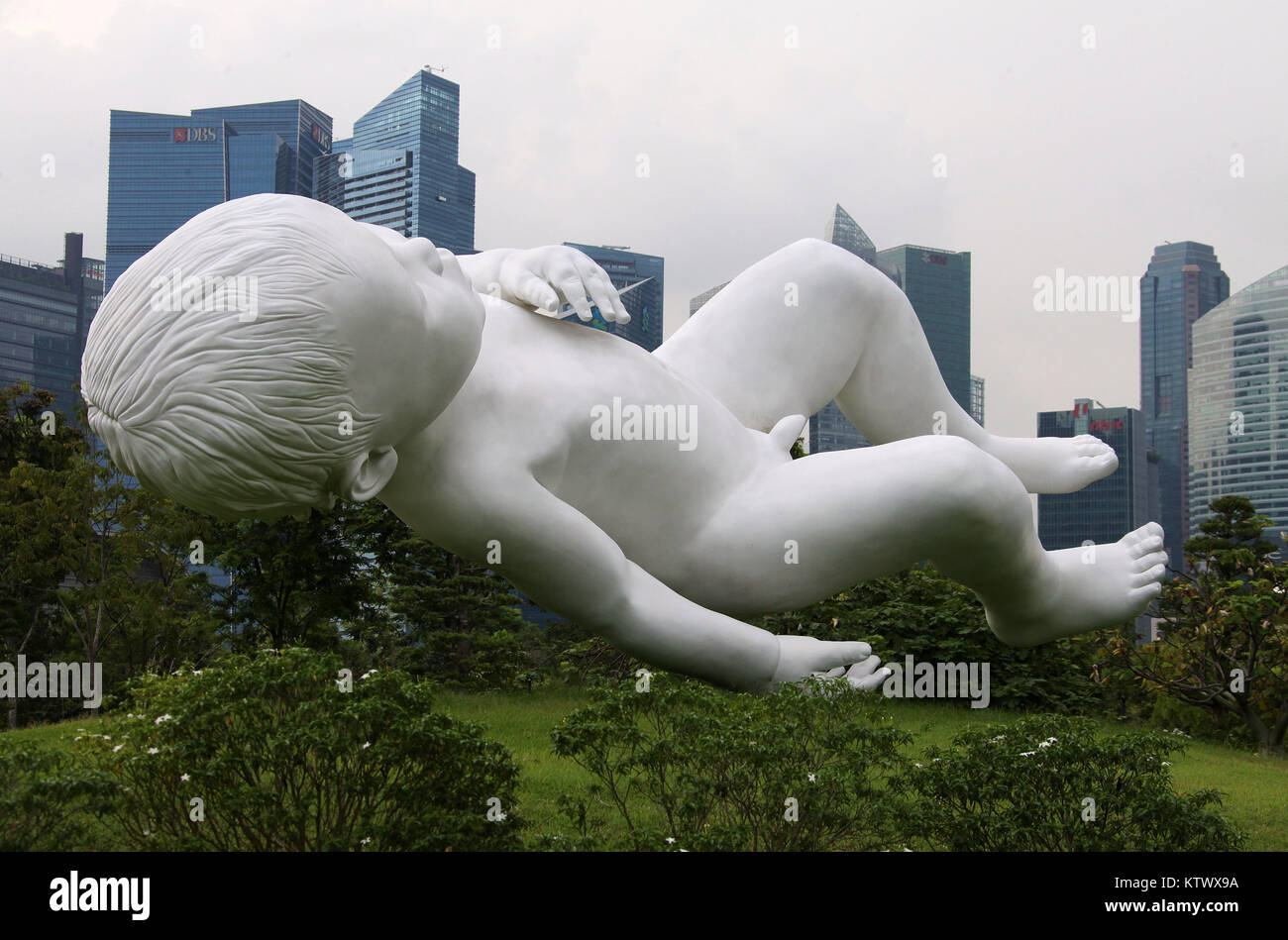 Planeten von Marc Quinn im Gardens by the Bay in Singapur Stockfoto