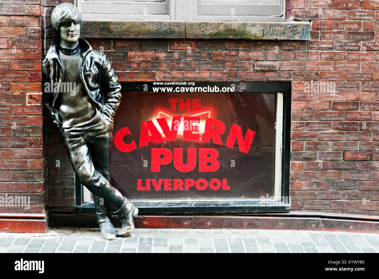 Den Cavern Club ist ein Rock'n'Roll Club in Liverpool, England (10 Mathew Street Liverpool L2 6RE). Von 1961 bis 1963 Die Beatles gemacht 292 Auftritte Stockfoto