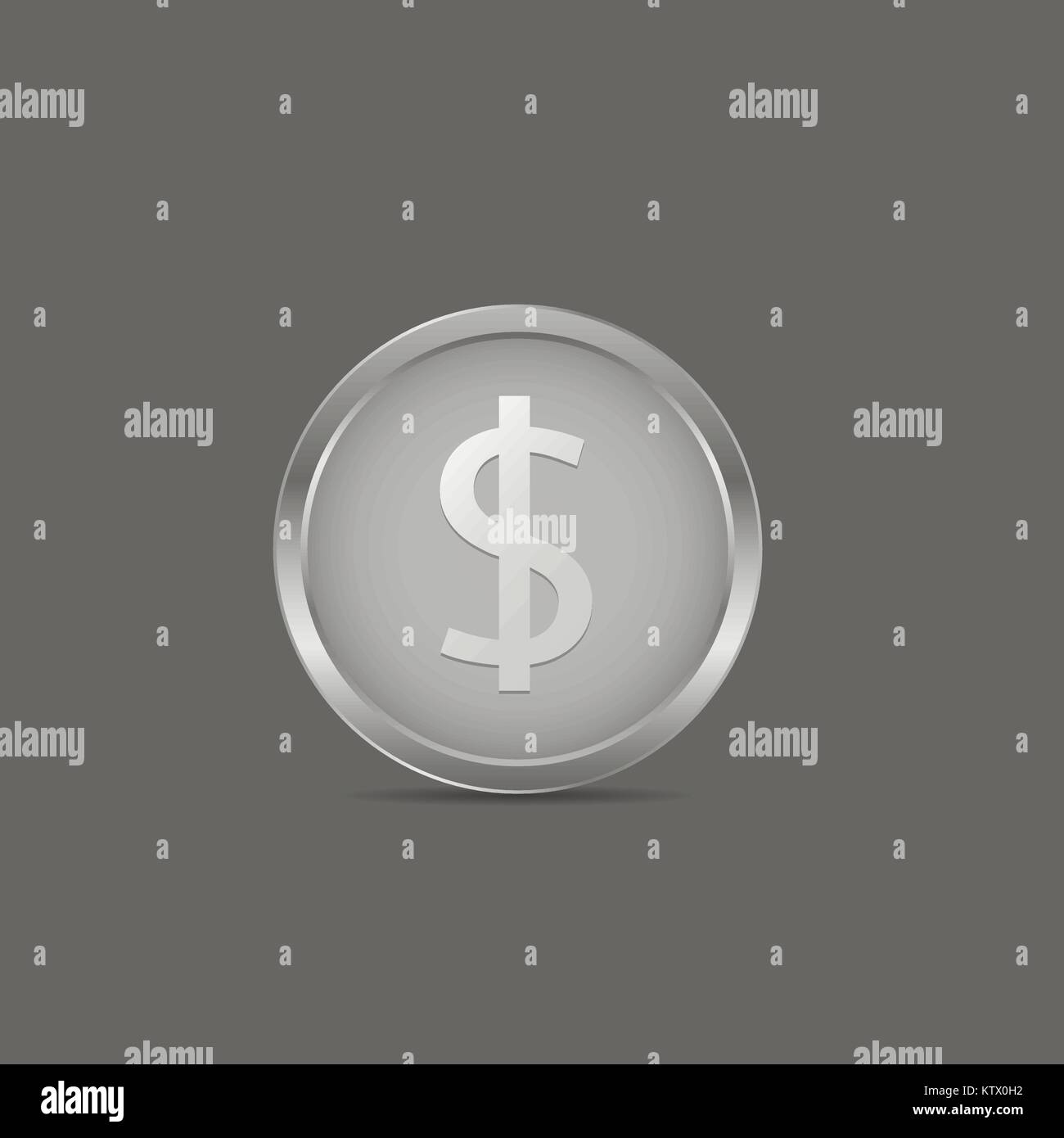 Silver Dollar Münze Stock Vektor