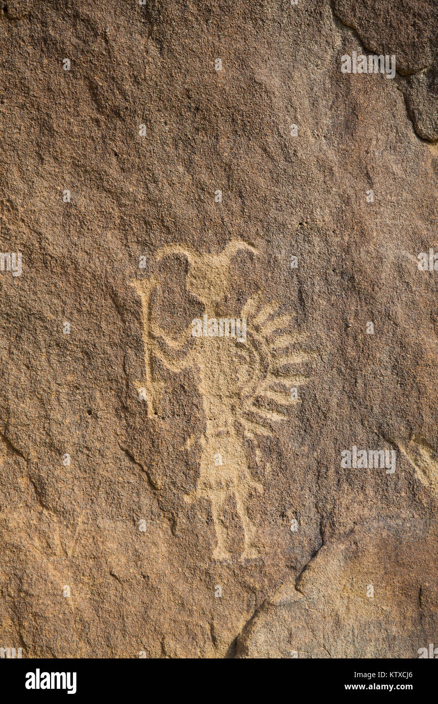 Petroglyphen, bis zu 1500 Jahre alt, Crow Canyon, Utah, Vereinigten Staaten von Amerika, Nordamerika Stockfoto