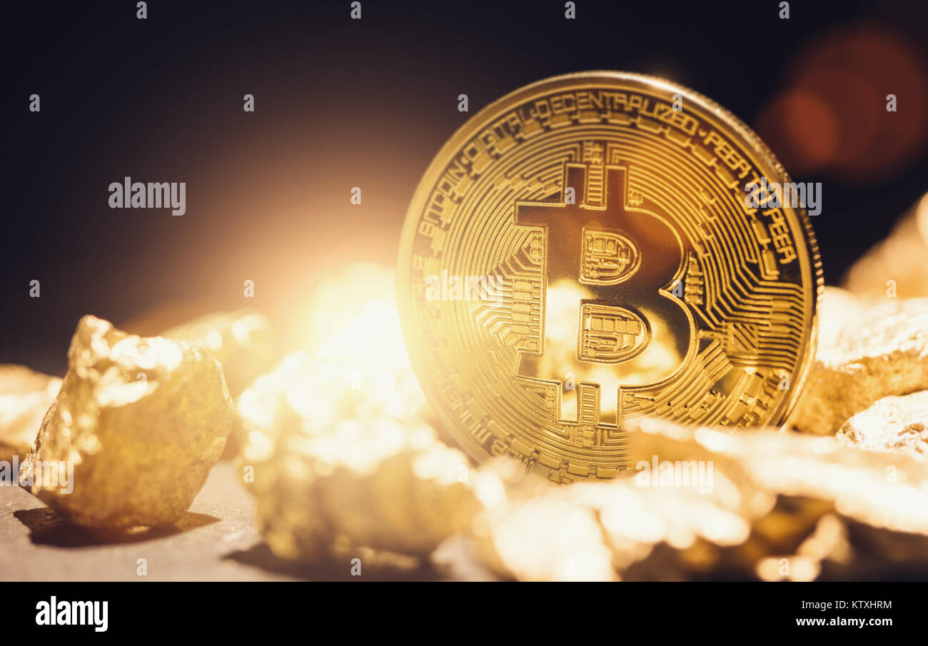 Digitale Goldene Tulip Bitcoin - bitcon bubble Konzept Bild Stockfoto