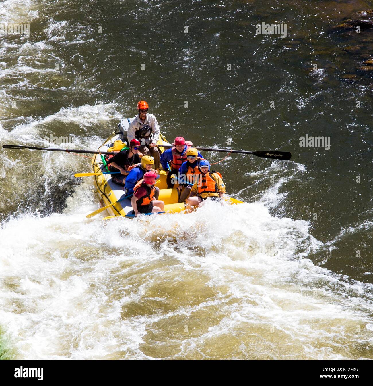 Touristen White River raft der Klamath Wild und Scenic River 12. Juni 2016 in der Nähe von Klamath Falls, Oregon. Stockfoto