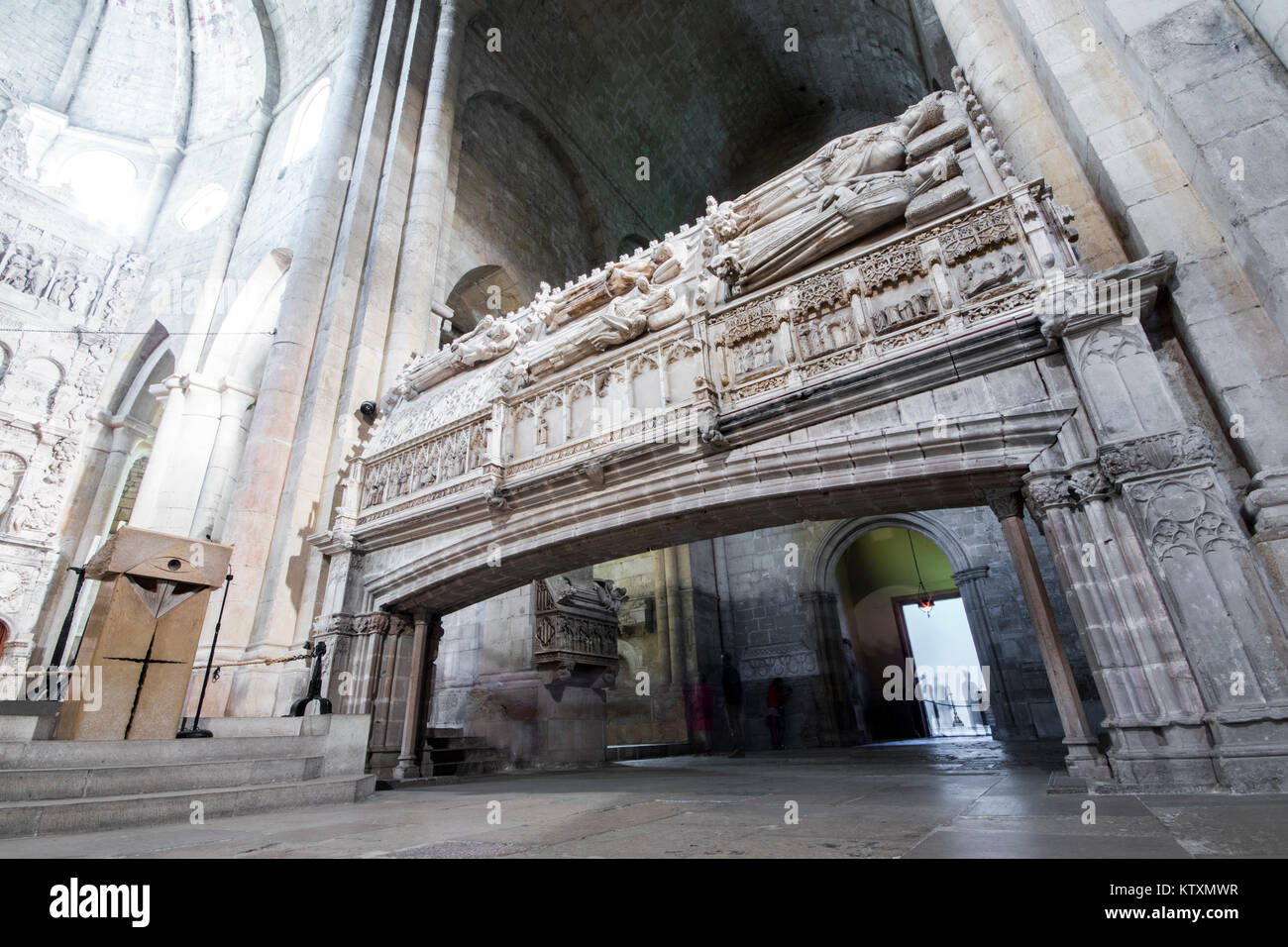 Das Pantheon der Könige der Krone von Aragon der Königlichen Abtei Santa Maria de Poblet, ein Zisterzienserkloster in Katalonien, Spanien, Stockfoto
