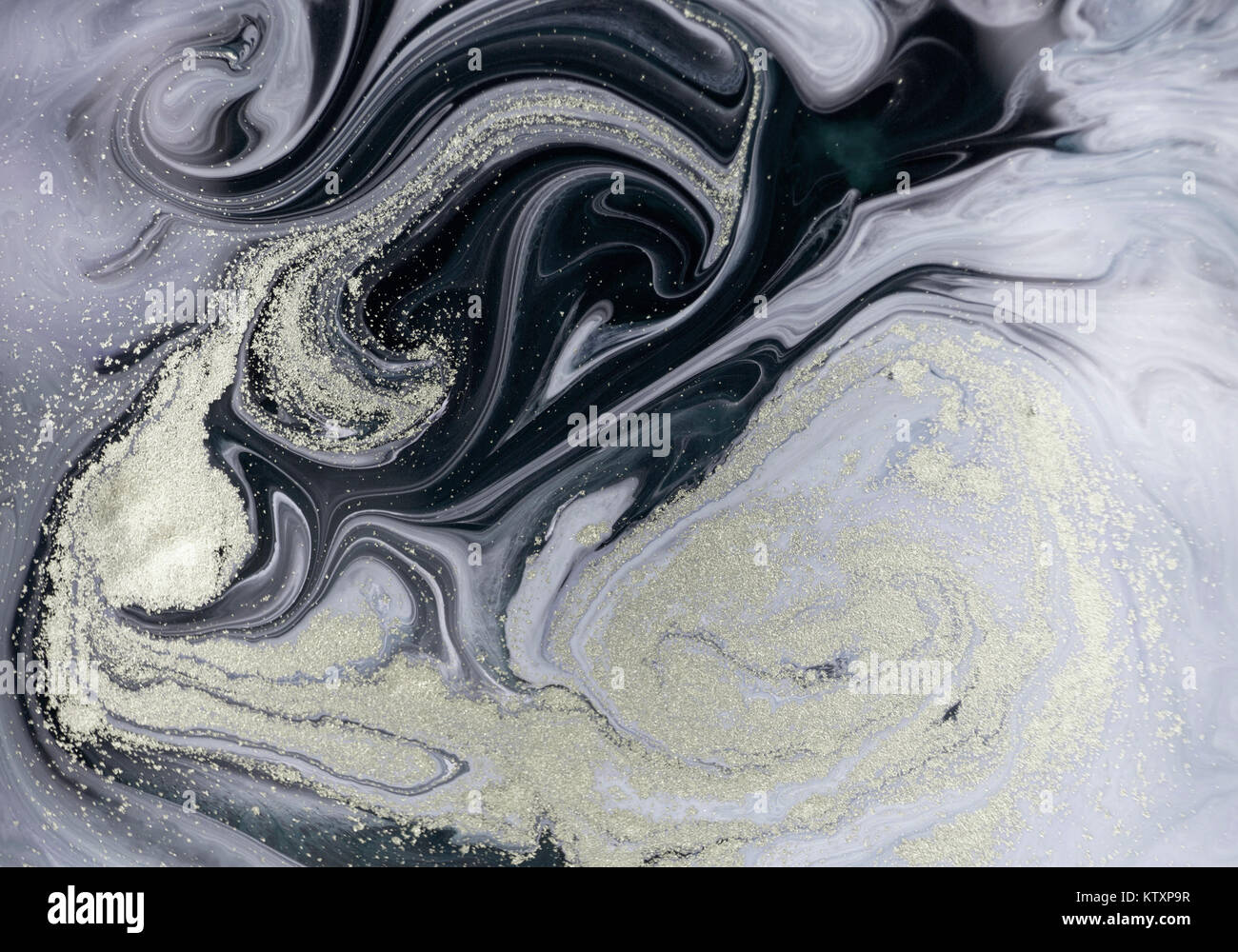 Marmor abstrakte Acryl Hintergrund. Art Marmorierung artwork Textur. Golden Glitter. Stockfoto