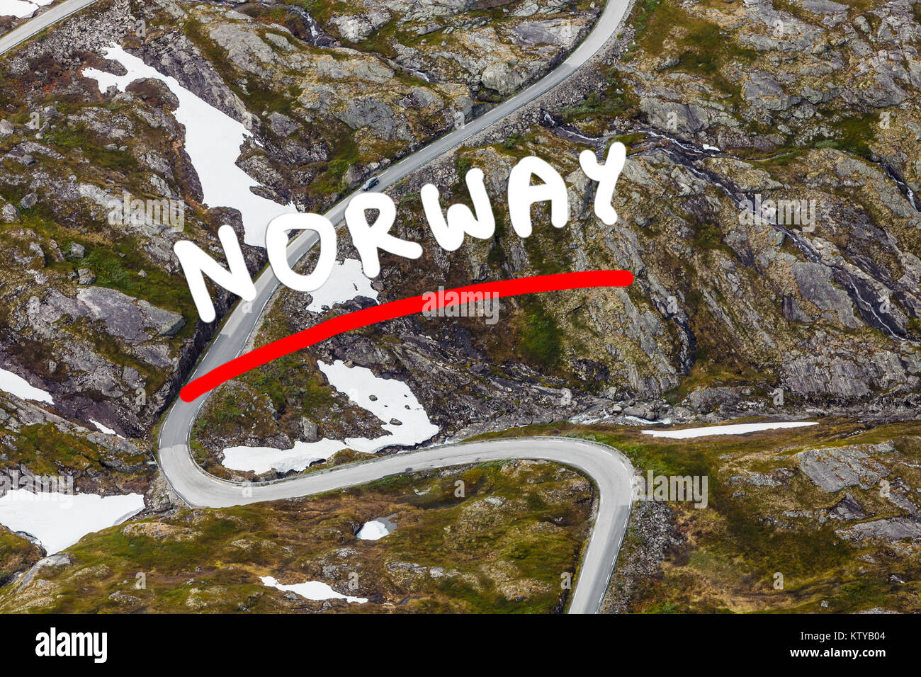 Die Nibbevegen Straße bis zum Dalsnibba Berg, Norwegen Stockfoto