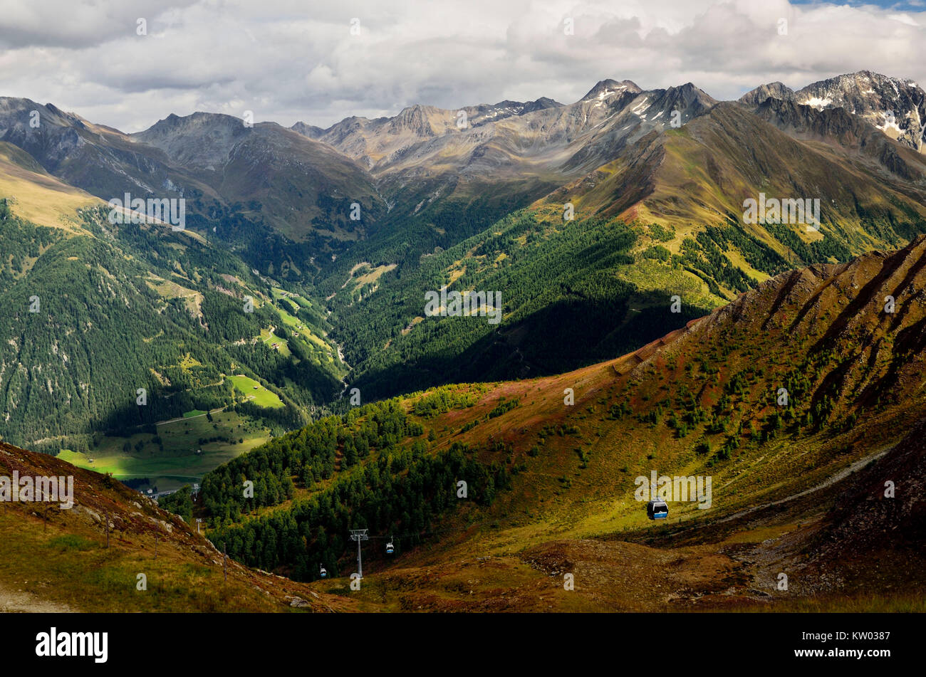 Osttirol Nationalpark Hohe Tauern, K? dnitztal und nett führenden Punkt, schlechte Weibl und rote Taste der Gruppe stack, Ködnitztal und Schönleitenspitze, Böses Weibl un Stockfoto