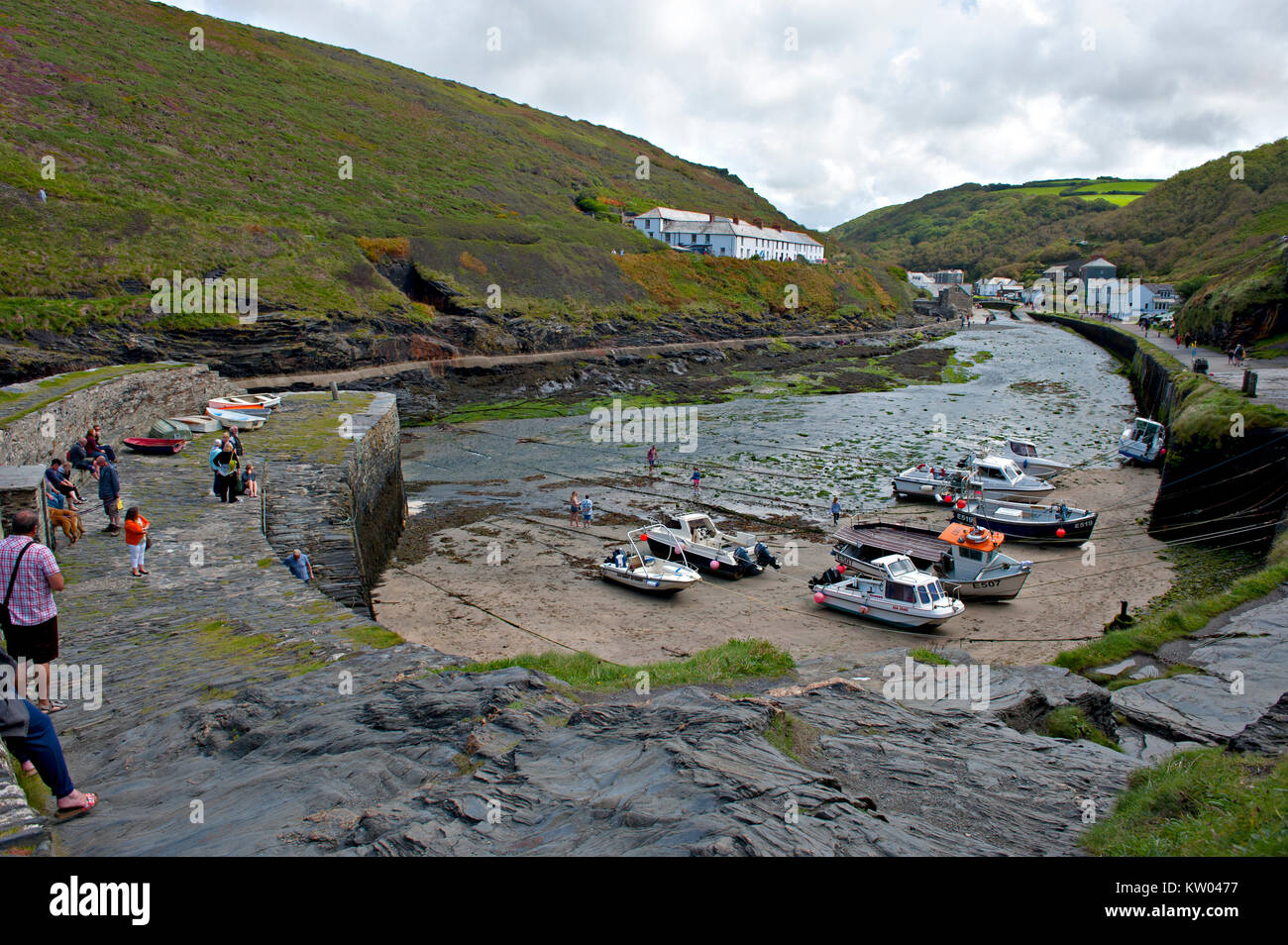 Der Hafen von Boscastle, Cornwall, Großbritannien Stockfoto