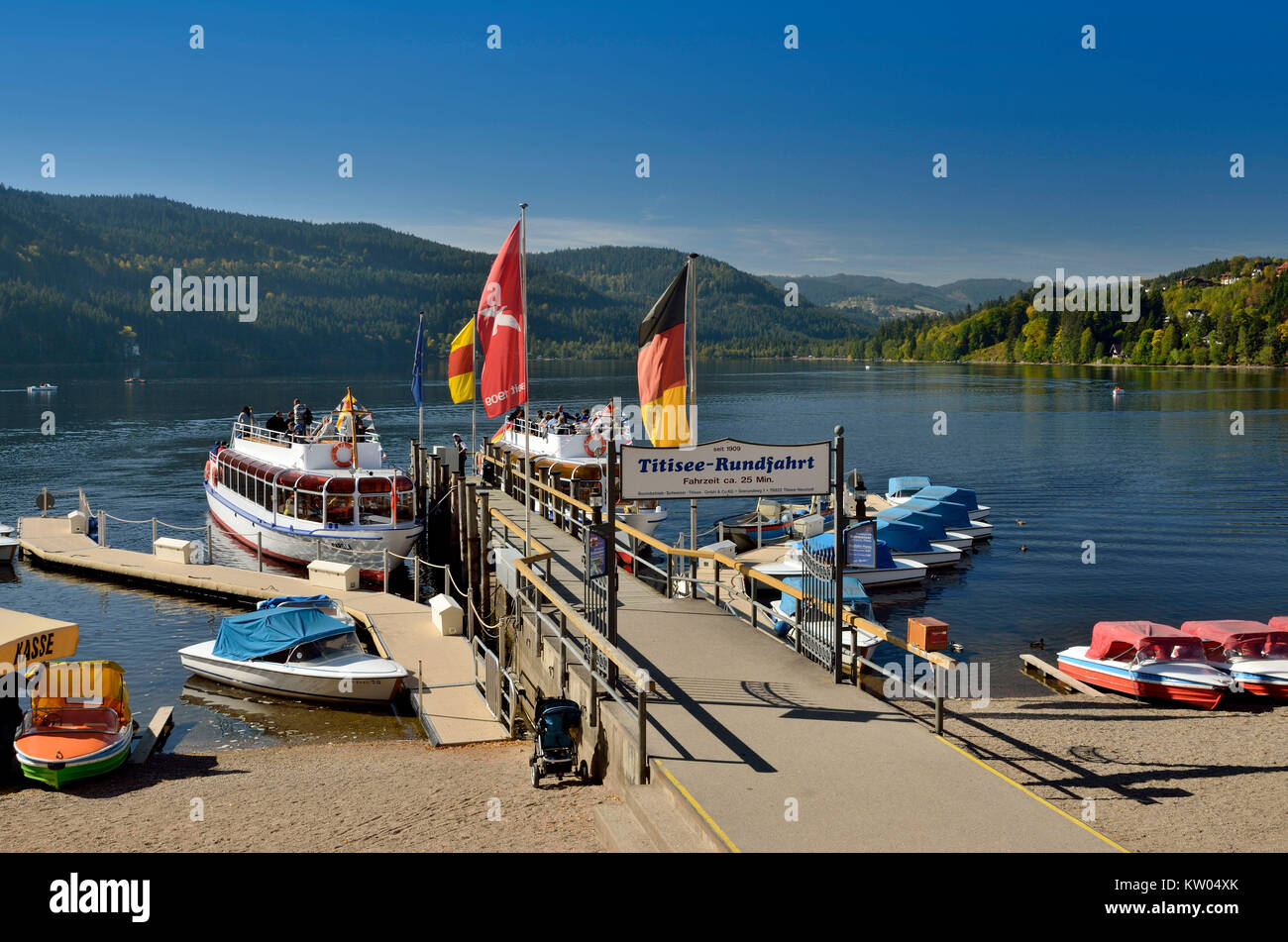 Titisee, Titiseeschifffahrt Stockfoto