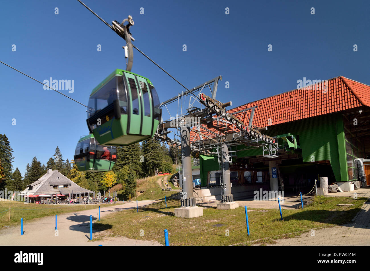 Schwarzwald, Feld Berg, Talstation der Bereich Berg Seilbahn, Schwarzwald, Feldberg, Talstation der Feldbergseilbahn Stockfoto