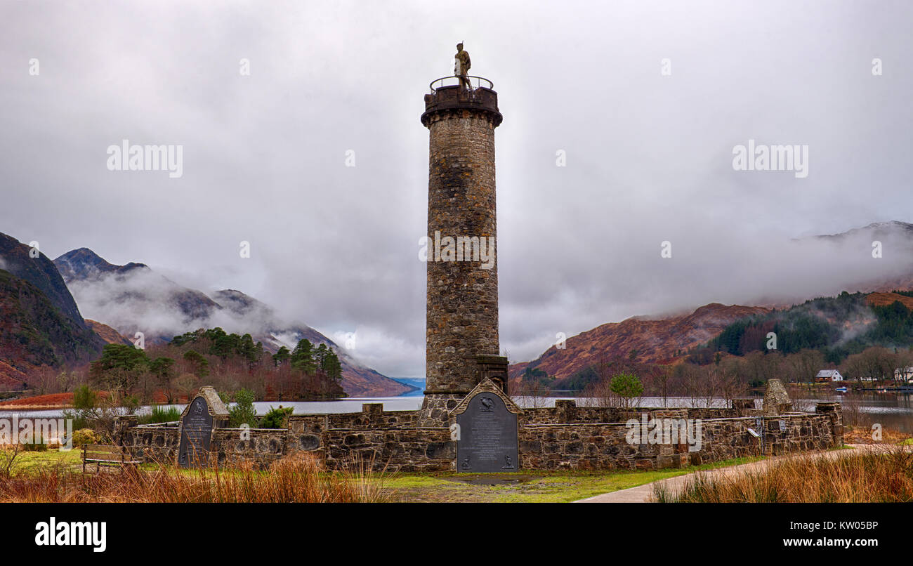 Jacobite Memorial, Glenfinnan, Schottland, Großbritannien Stockfoto