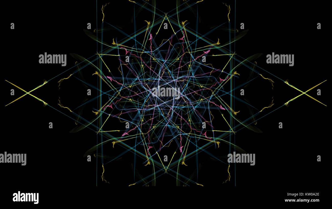 Symmetrische und farbenfrohen Design durch digitale Grafik gemacht. Seide Symmetrie Serie. Stockfoto