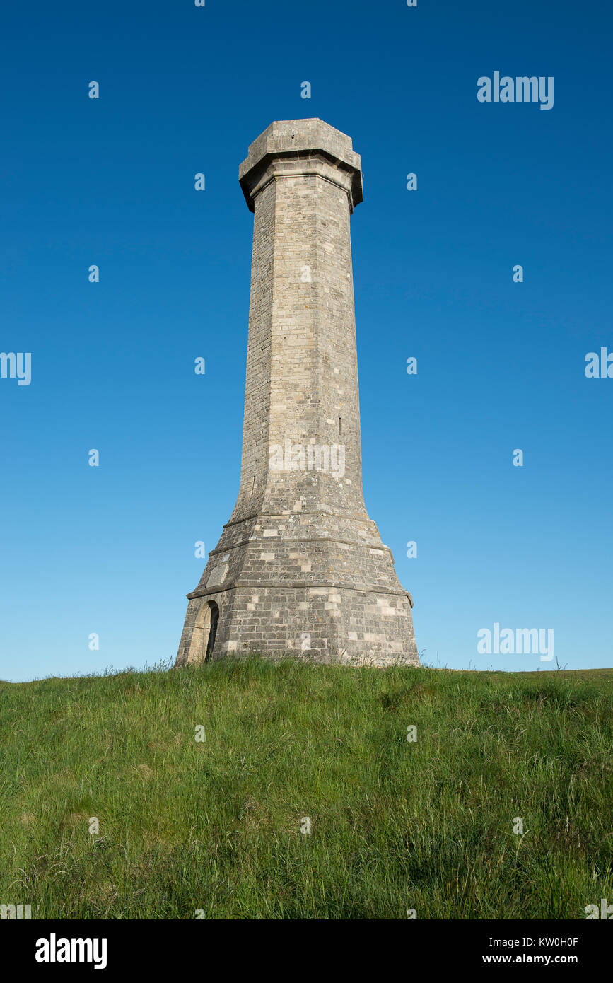 Die Hardy Denkmal errichtet wurde 1844 in Erinnerung an Vizeadmiral Sir Thomas Masterman Hardy, Flag Kapitän der HMS Victory in der Schlacht von Trafalgar. Stockfoto