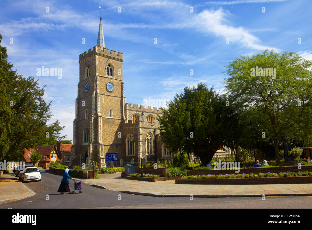 Str. Mary die Jungfrau Pfarrkirche, Ware, Hertfordshire, England Stockfoto