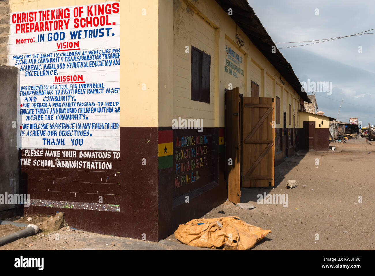 "Christus der König der Könige der Schule" in Jamestown Fischerdorf, Jamestown, Accra, Ghana Stockfoto