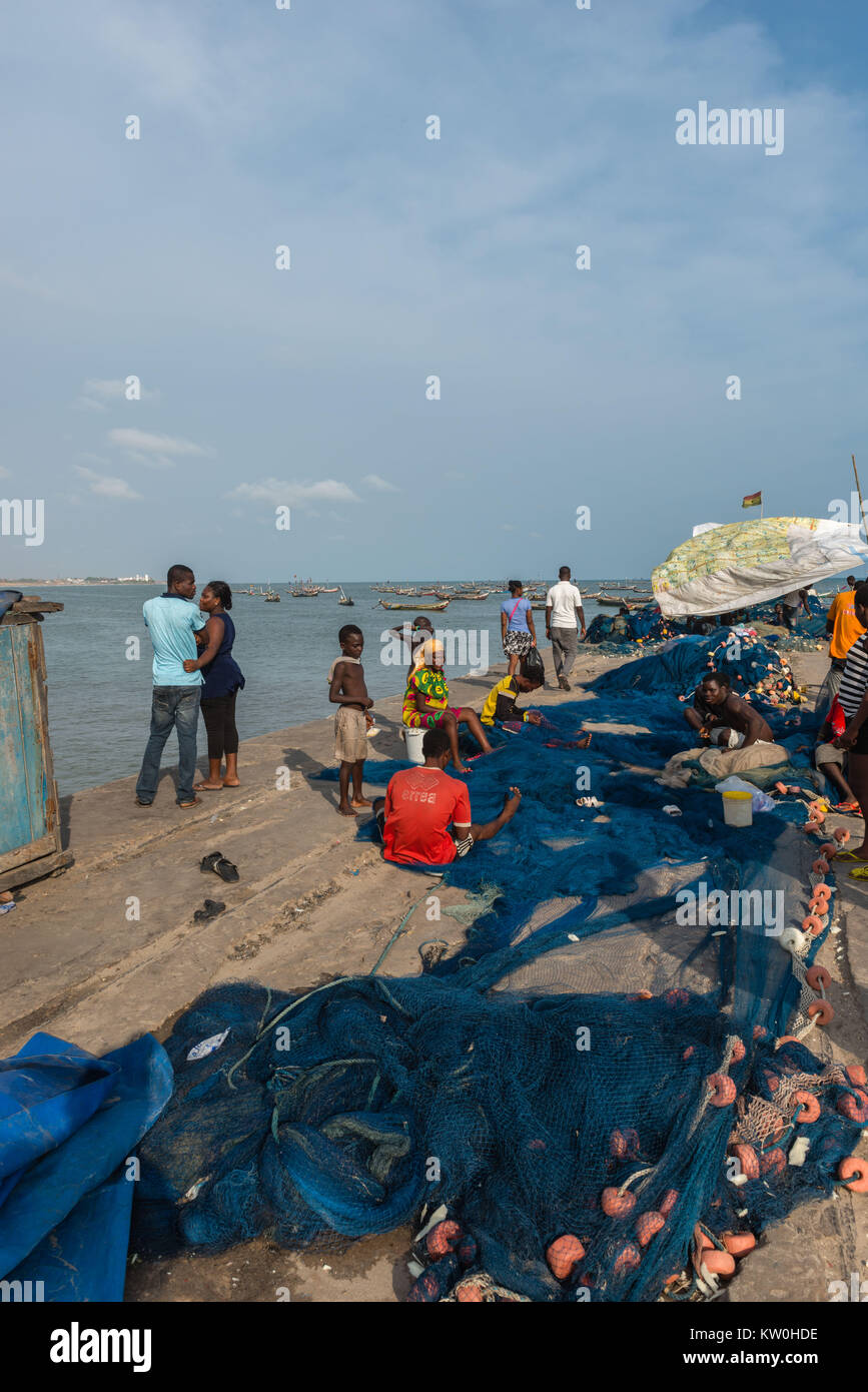 Pier von Jamestown Fischerdorf, Jamestown, Accra, Ghana Stockfoto