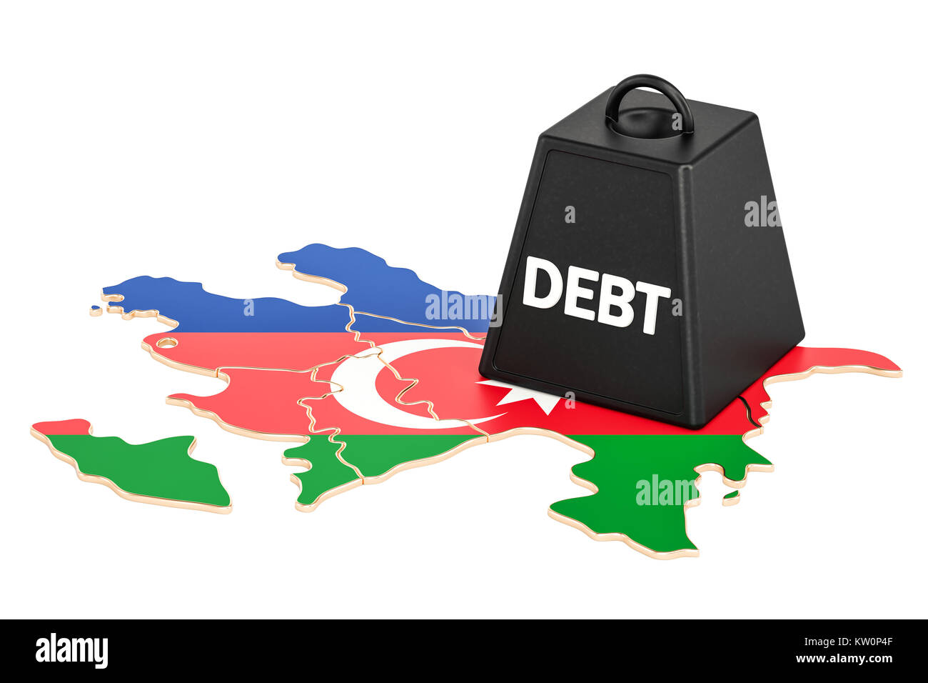Aserbaidschan nationale Verschuldung und Haushaltsdefizit, Finanzkrise Konzept, 3D-Rendering Stockfoto