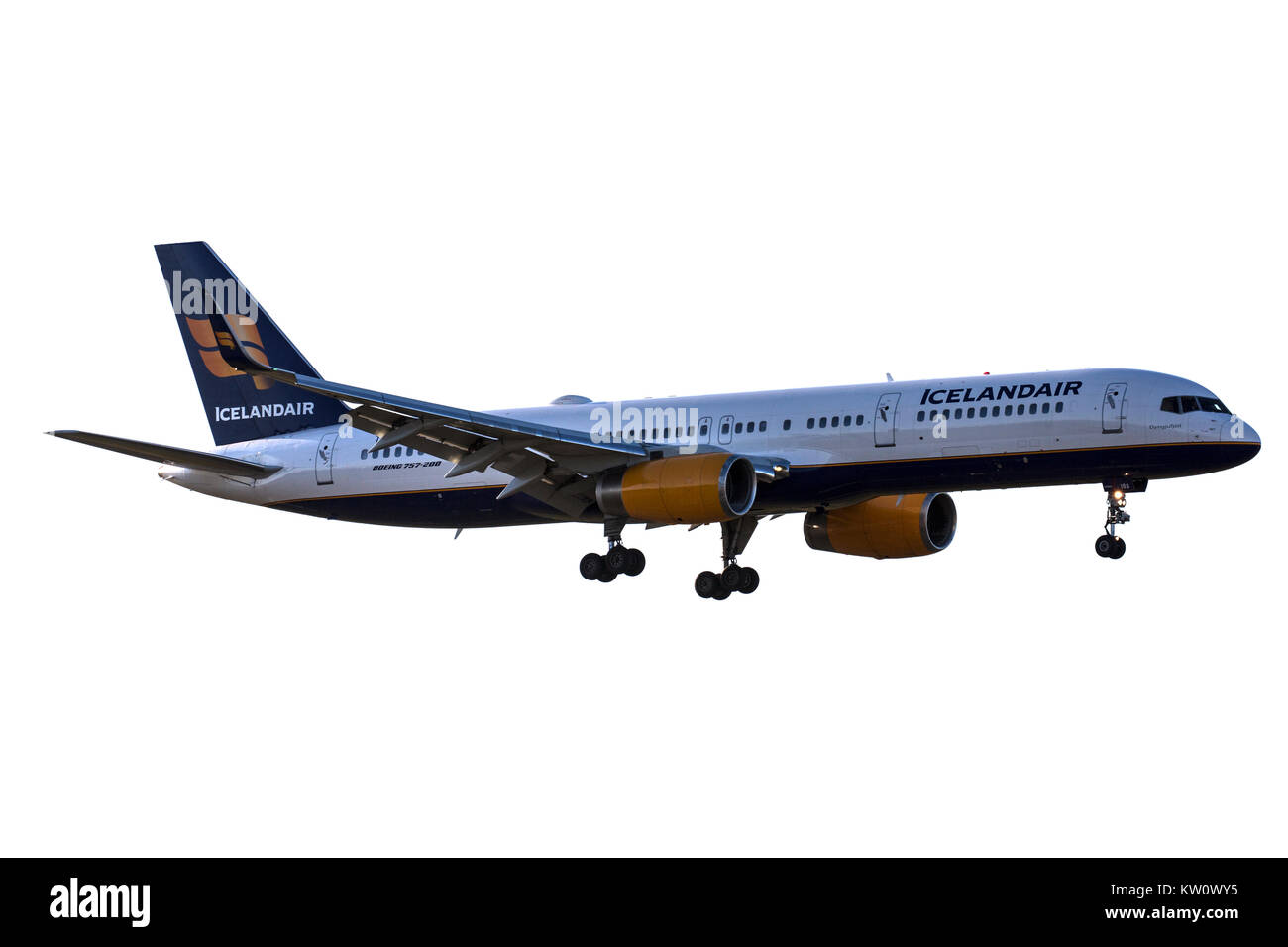 Icelandair Boeing 757-223, TF - ISS, auf Ansatz an einem Flughafen zu landen. Stockfoto