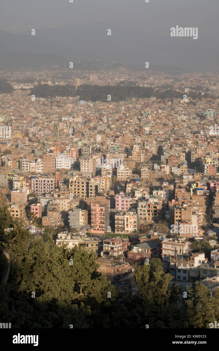 Hohe Betrachtungswinkel von Kathmandu, Nepal Stockfoto