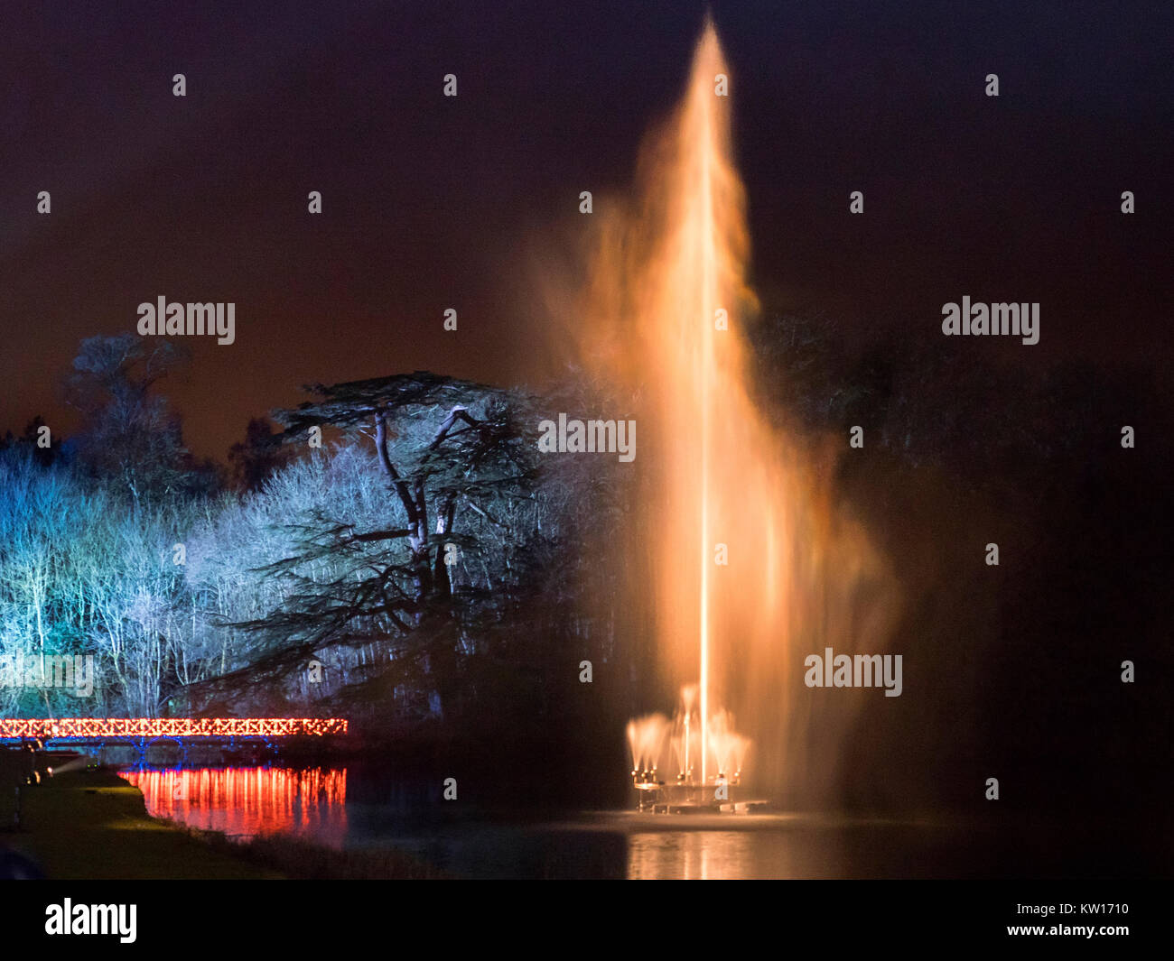 Blenheim Palace Weihnachten Light Trail 2017 Stockfoto
