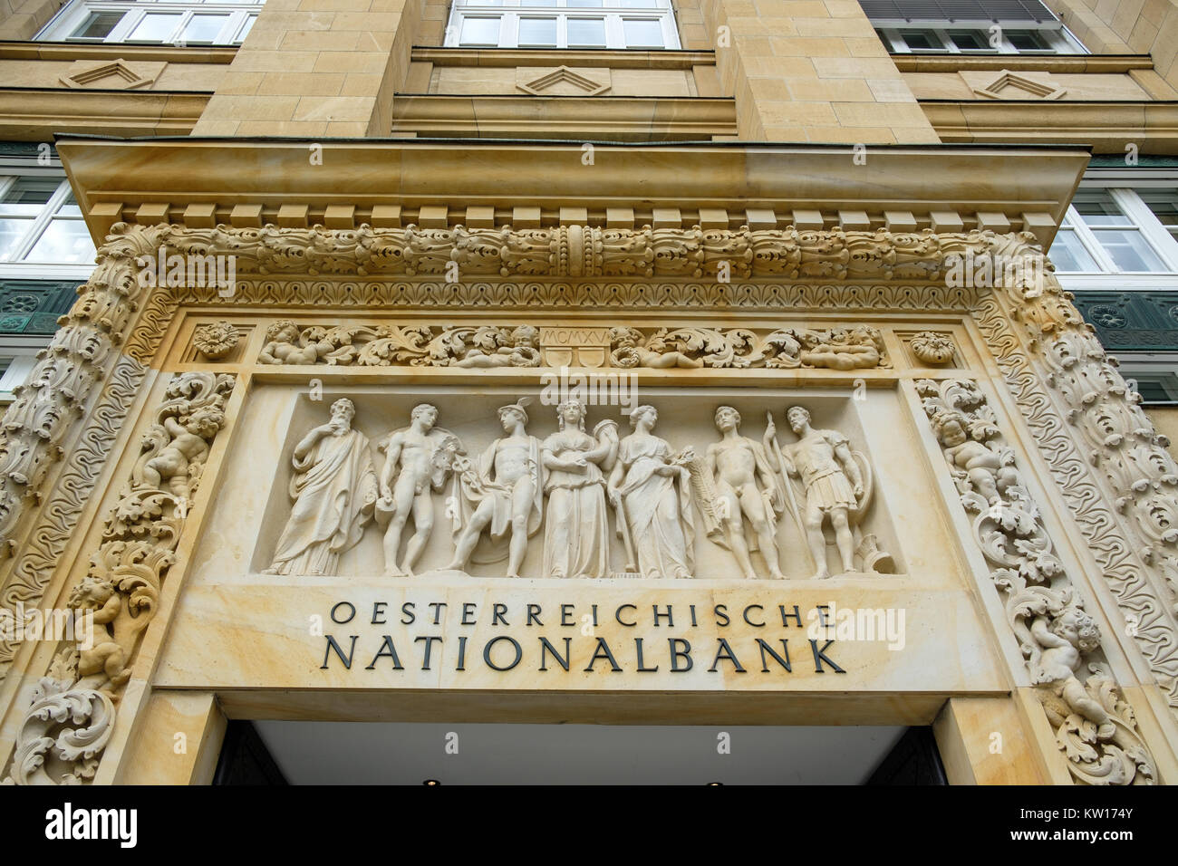 Die Oesterreichische Nationalbank (OeNB) in Wien, die Zentralbank von Österreich Stockfoto