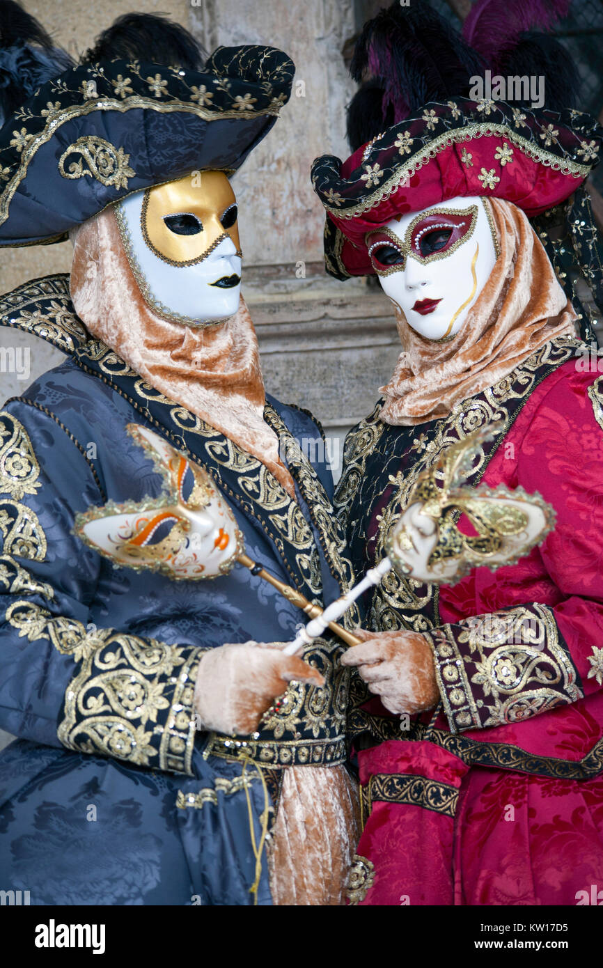 Karneval von Venedig Kostüme & Masken Stockfoto