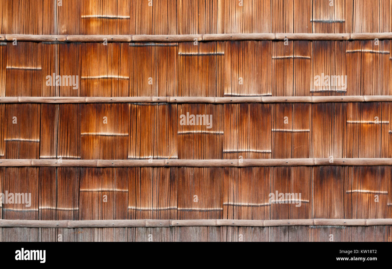 Traditionelle japanische Bambus Wand Hintergrund Stockfoto