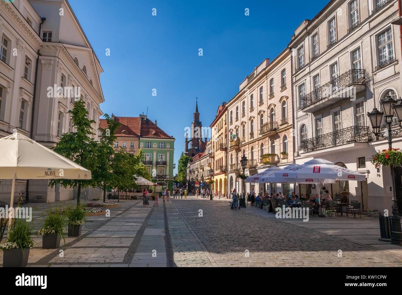 Wohnhäuser auf dem Markt. Kalisz, Woiwodschaft Großpolen, Polen