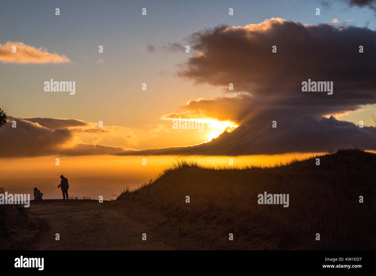 Dramatischer Sonnenuntergang in Malibu Stockfoto