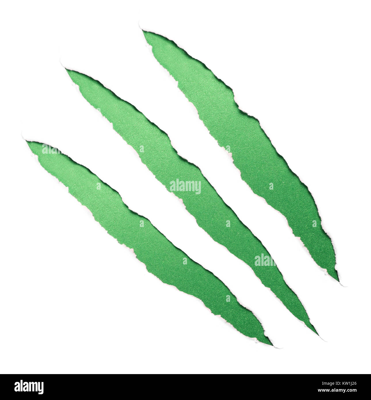 Grüne krallen Kratzer Stockfoto