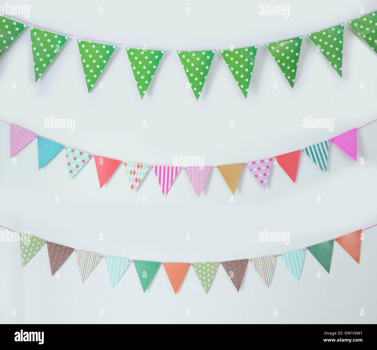 Geburtstag Flagge Fahne Kette Stockfoto