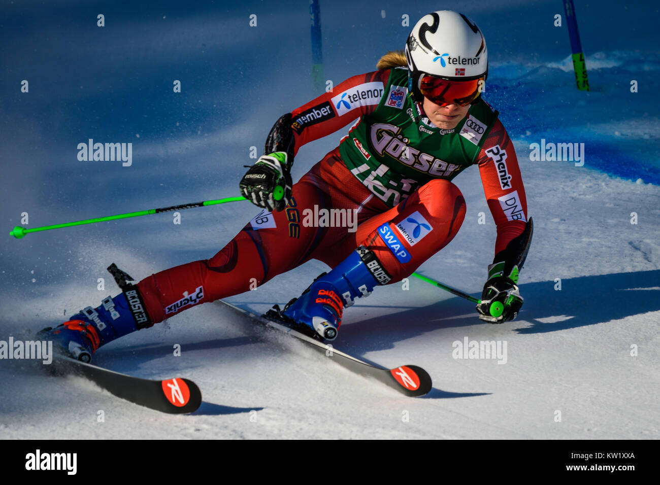 Lienz, Österreich. 29 Dez, 2017. Nina Haver-Loeseth Norwegen konkurriert während der FIS Weltcup Damen Riesenslalom in Lienz, Österreich am 29. Dezember 2017. Credit: Jure Makovec/Alamy leben Nachrichten Stockfoto