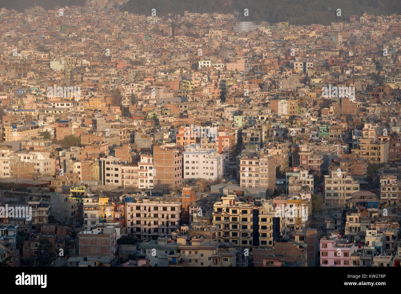 Hohe Betrachtungswinkel von Kathmandu, Nepal Stockfoto