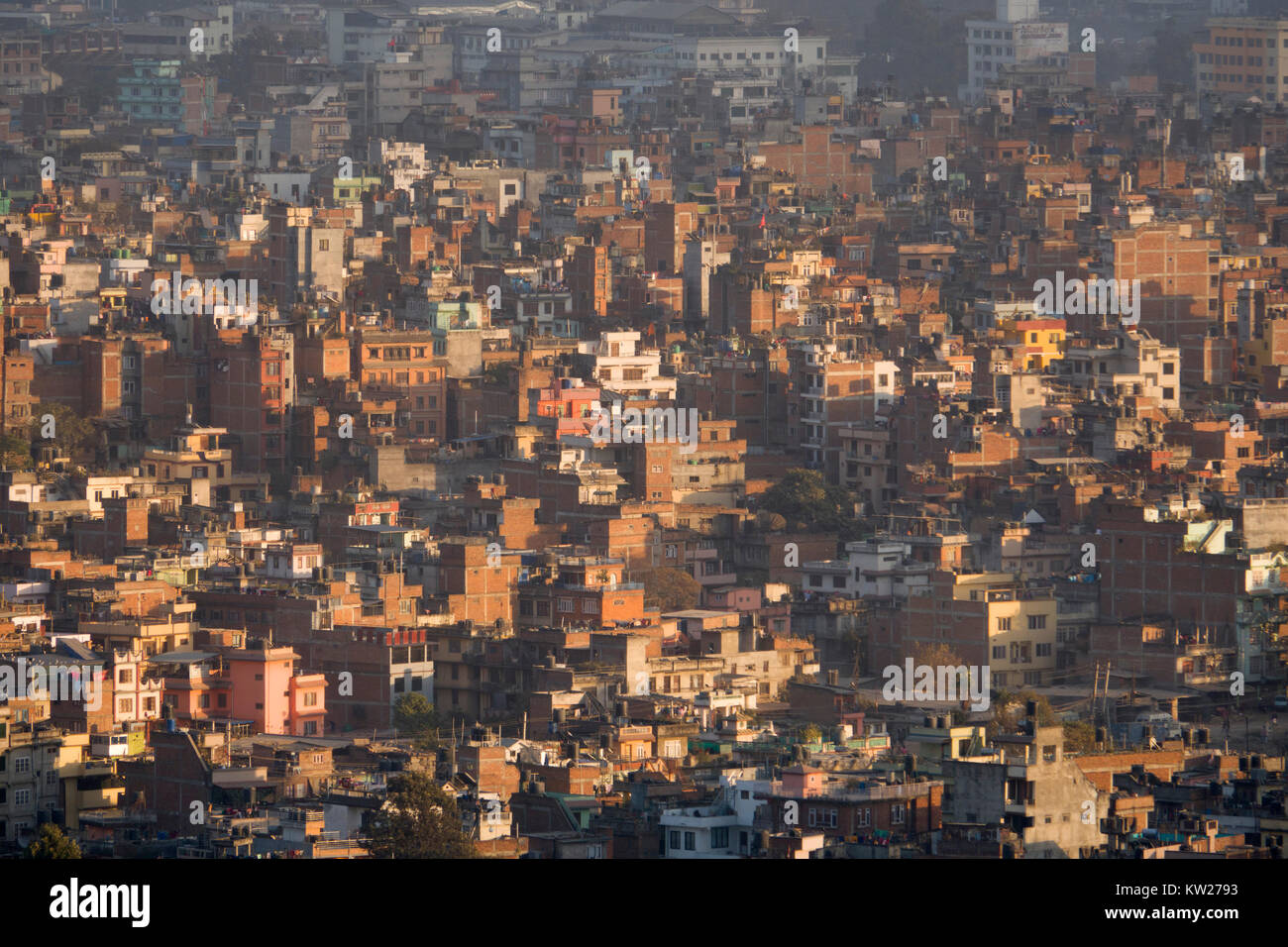 Hohe Betrachtungswinkel von Kathmandu, Nepal Stockfoto