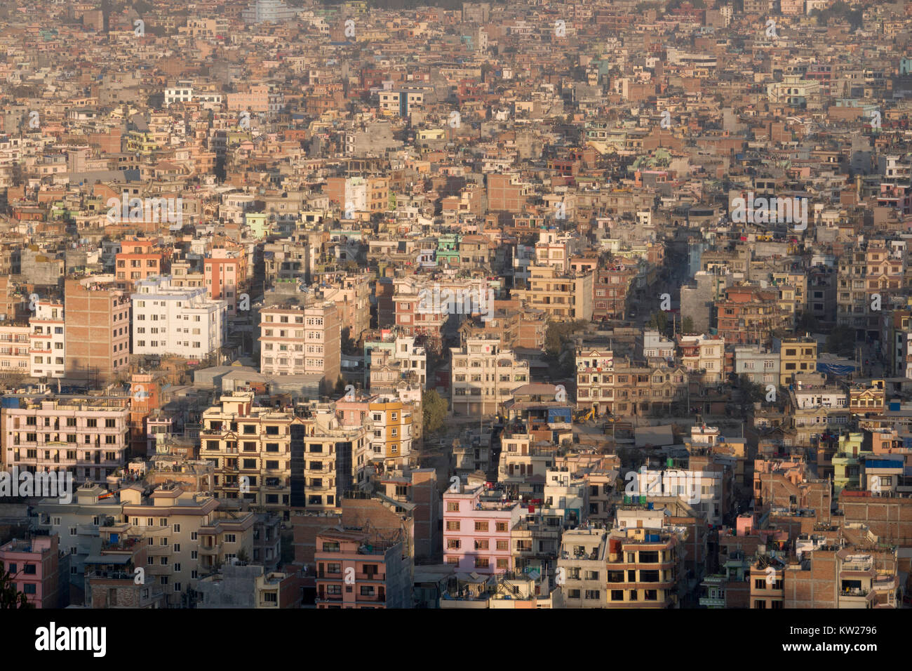 Hohe Betrachtungswinkel von Kathmandu, Nepal Stockfoto