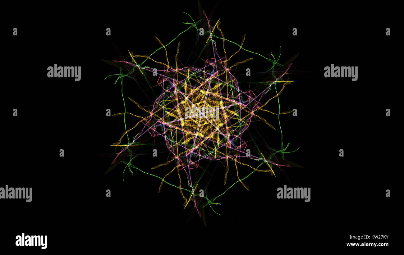 Symmetrische und farbenfrohen Design durch digitale Grafik gemacht. Seide Symmetrie Serie. Stockfoto
