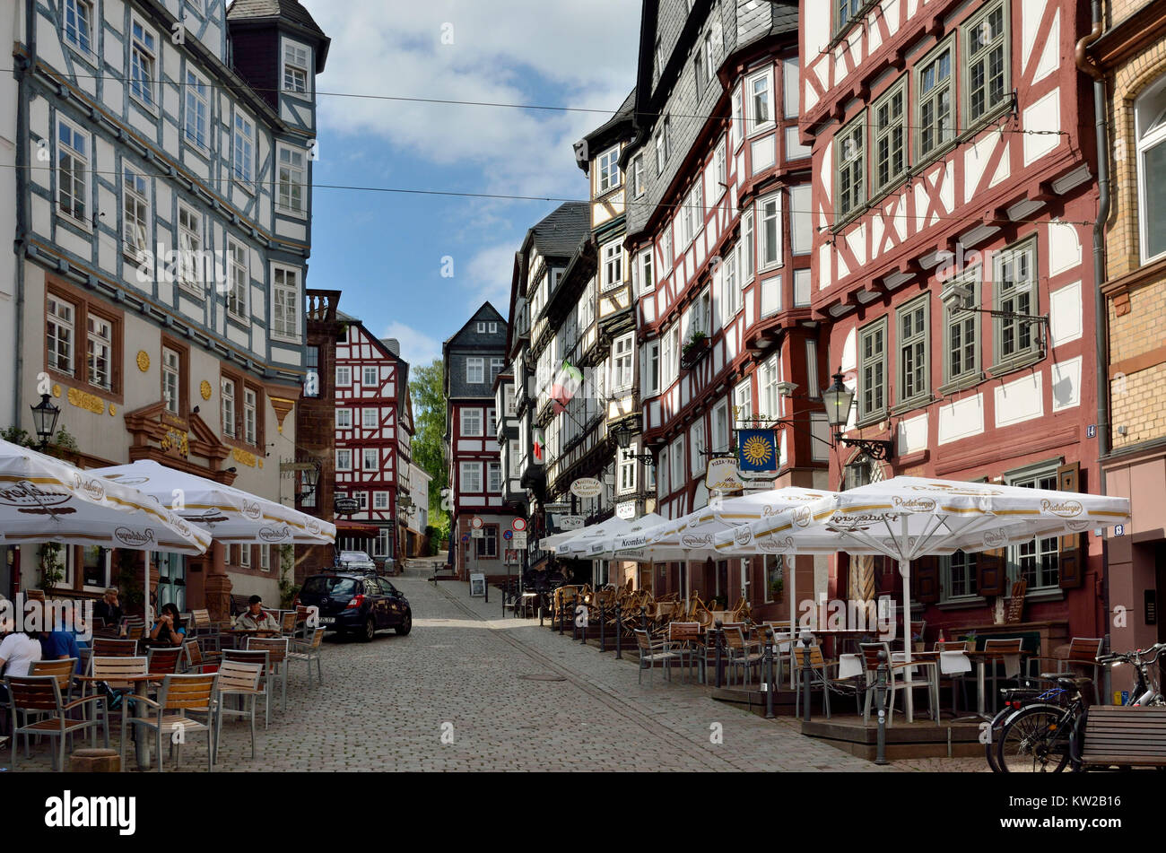 Marburg, marketplace, marktplatz Stockfoto