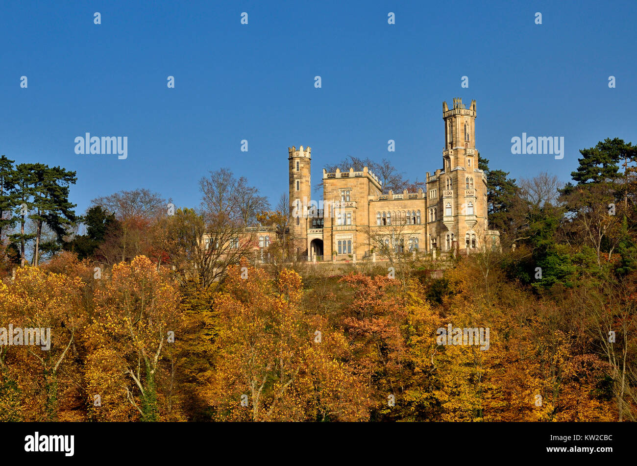 Dresden, Hotel Schloss Ecke Berg in den Elbhang, Hotel Schloss Eckberg am Elbhang Stockfoto